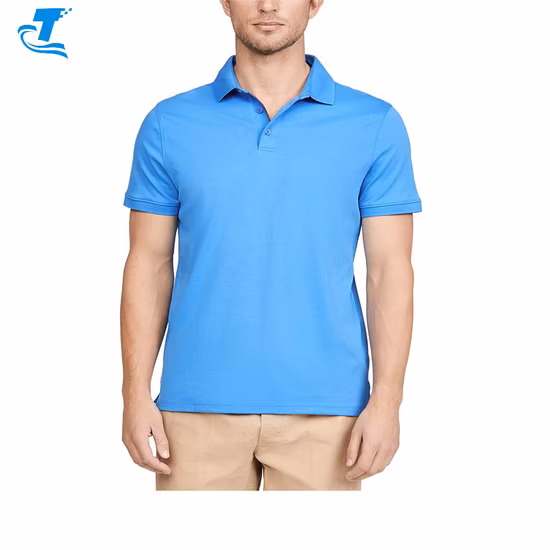 Polo T de hombre mercerizado doble de algodón líquido personalizado